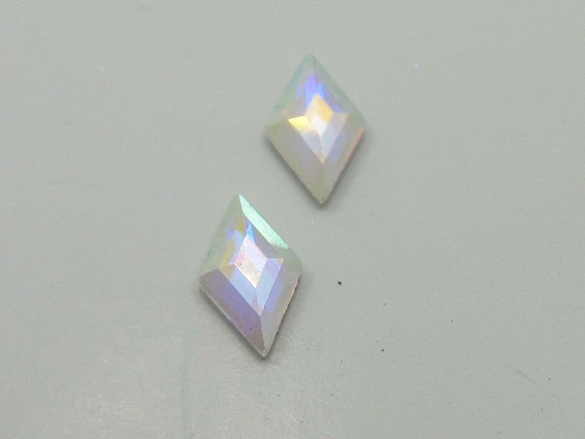 24 pcs. DIAMOMND SHAPE 5x3mm CRYSTAL AB STAR BRIGHT FLATBACK European Rhinestones